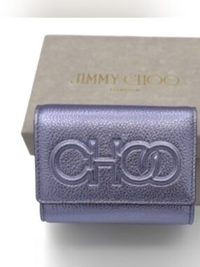 Jimmy Choo LONI Wallet Metallic Mauve Lilac Leather NWT| Full Inclusion